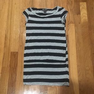 Black and gray striped top